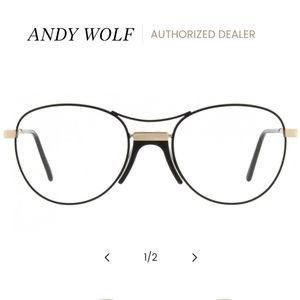 Andy Wolf Eyeglasses Gold/Black (A) (Goldner A 52) metal and acetate frame